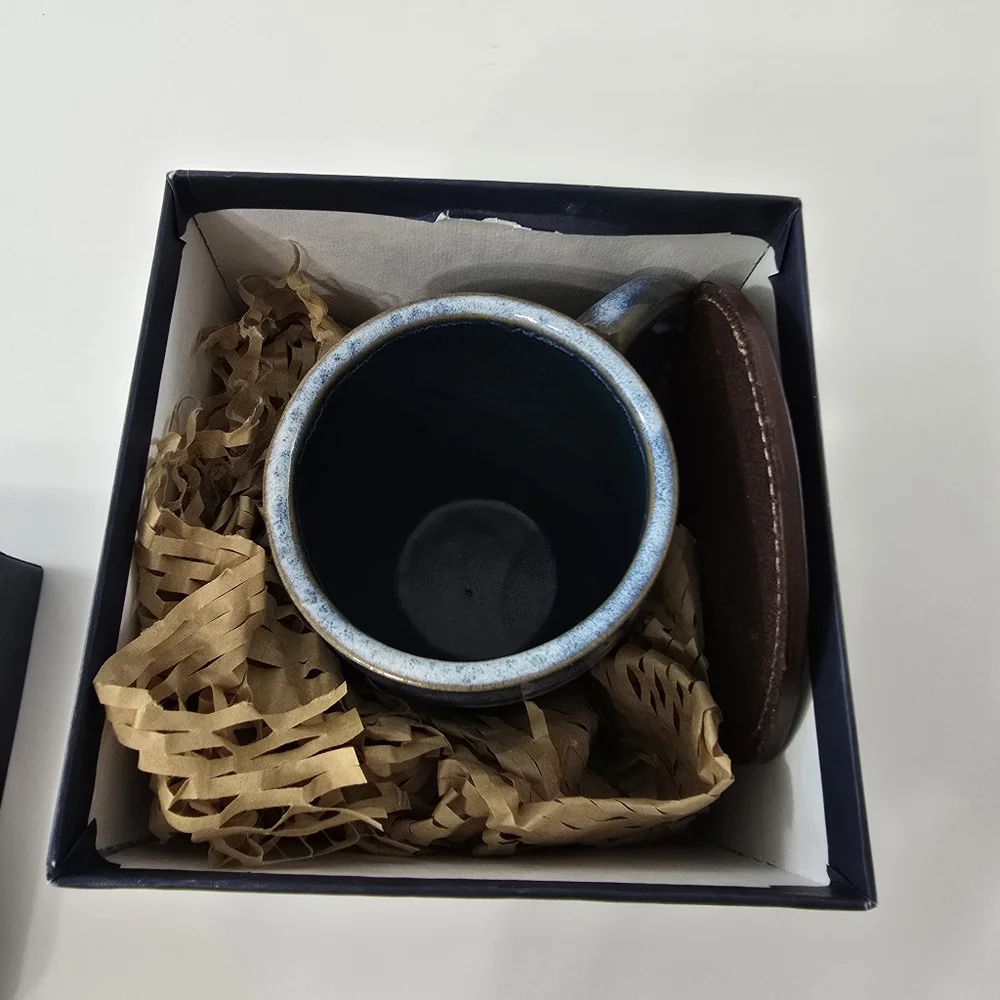 Holtz Leather Co Castle Style Made In America Handcrafted Pottery Cup Mug NIB